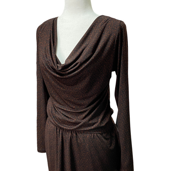 PEYTON JENSEN for EVEREVE | sz S Women's Mottled Animal Carli Drape Neck Dress - Picture 3 of 6